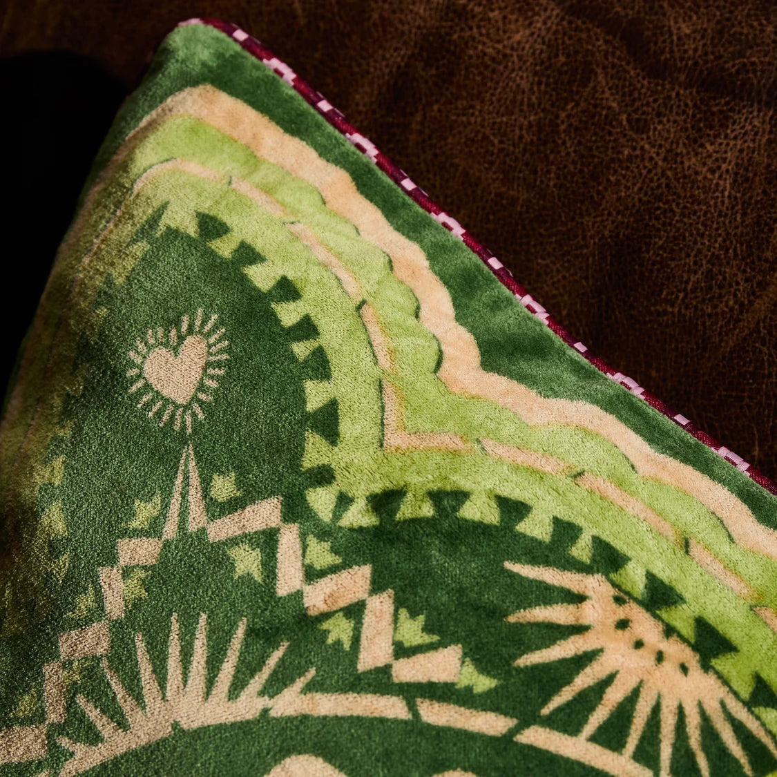 SAGE X CLARE Marnie Velvet Cushion HUNTER GREEN
