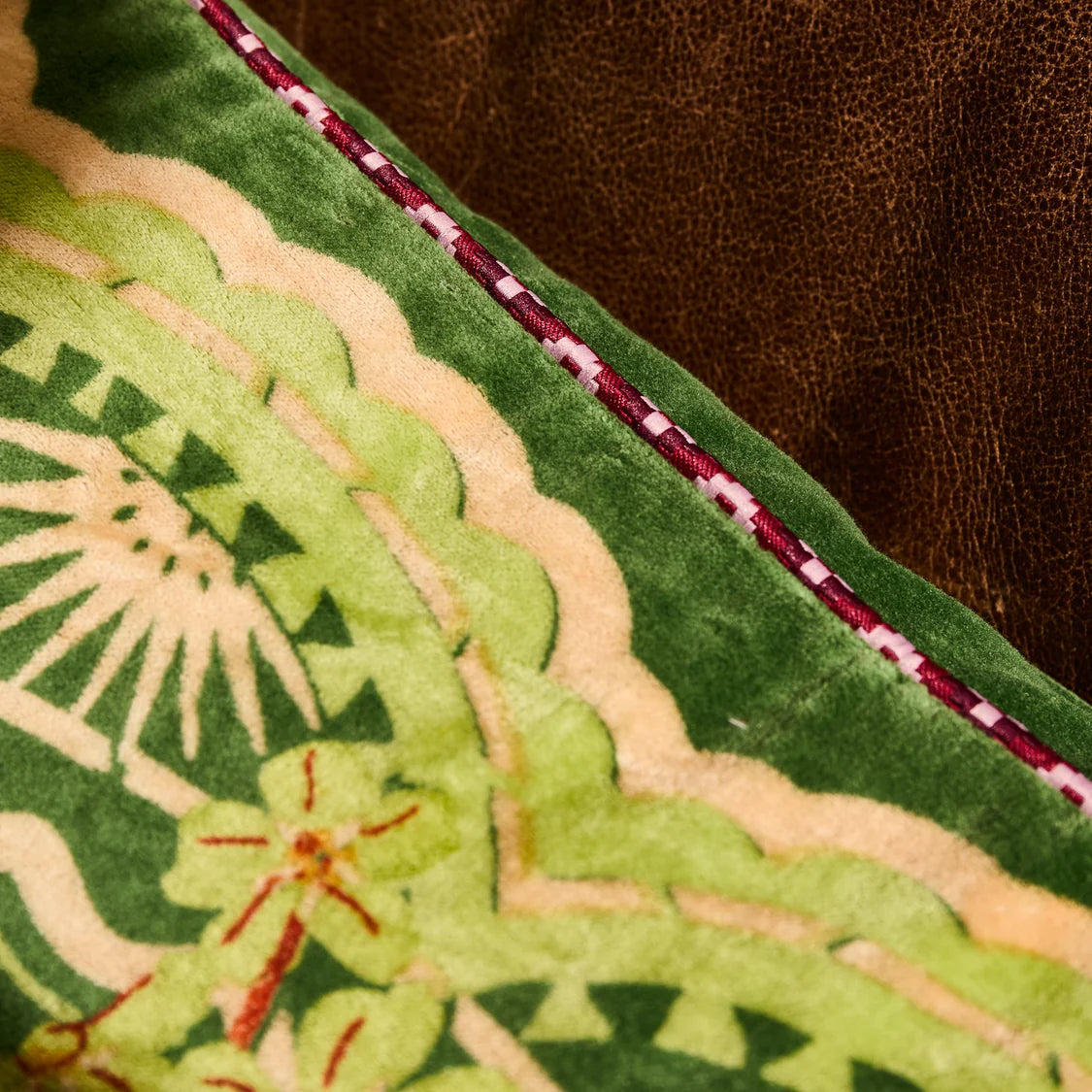 SAGE X CLARE Marnie Velvet Cushion HUNTER GREEN
