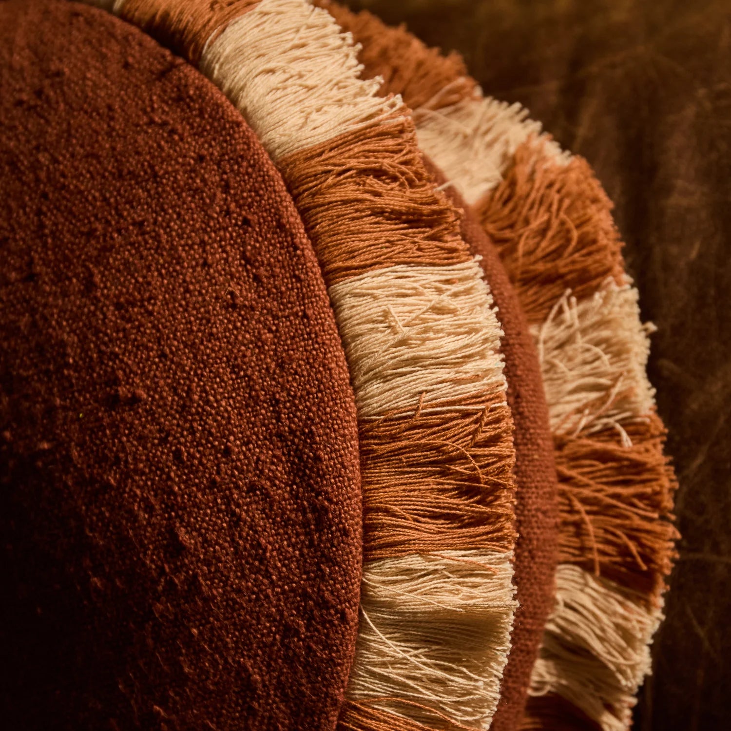 SAGE X CLARE Reese Round Cushion UMBER