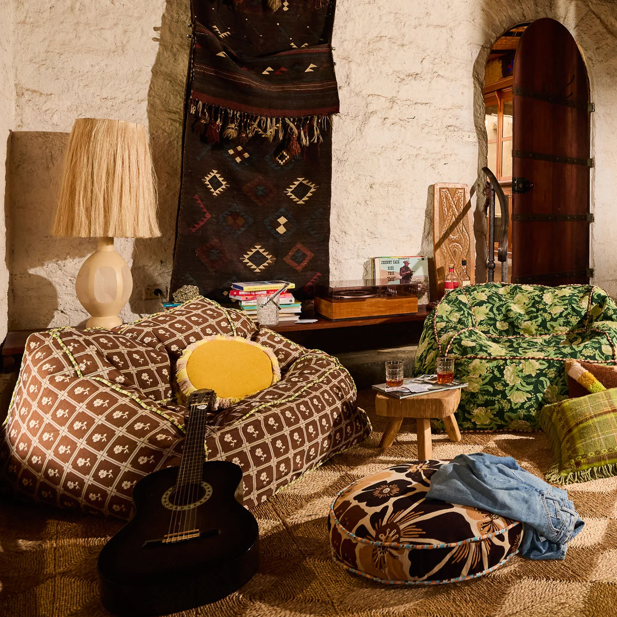 SAGE X CLARE Reese Round Cushion OCHRE