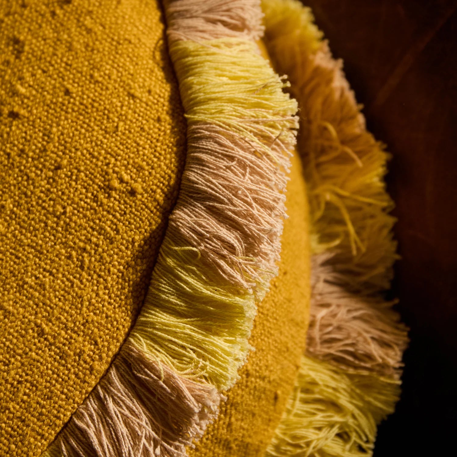 SAGE X CLARE Reese Round Cushion OCHRE