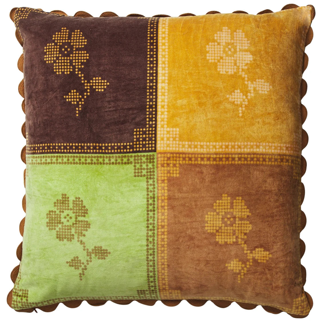 SAGE X CLARE Bonny Reversible Velvet Cushion TIGERS EYE