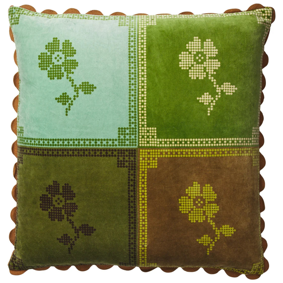 SAGE X CLARE Bonny Reversible Velvet Cushion TIGERS EYE