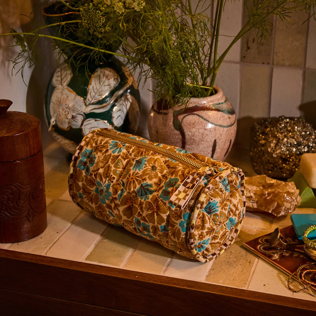 SAGE & CLARE Magnolia Makeup Bag TURQUOISE