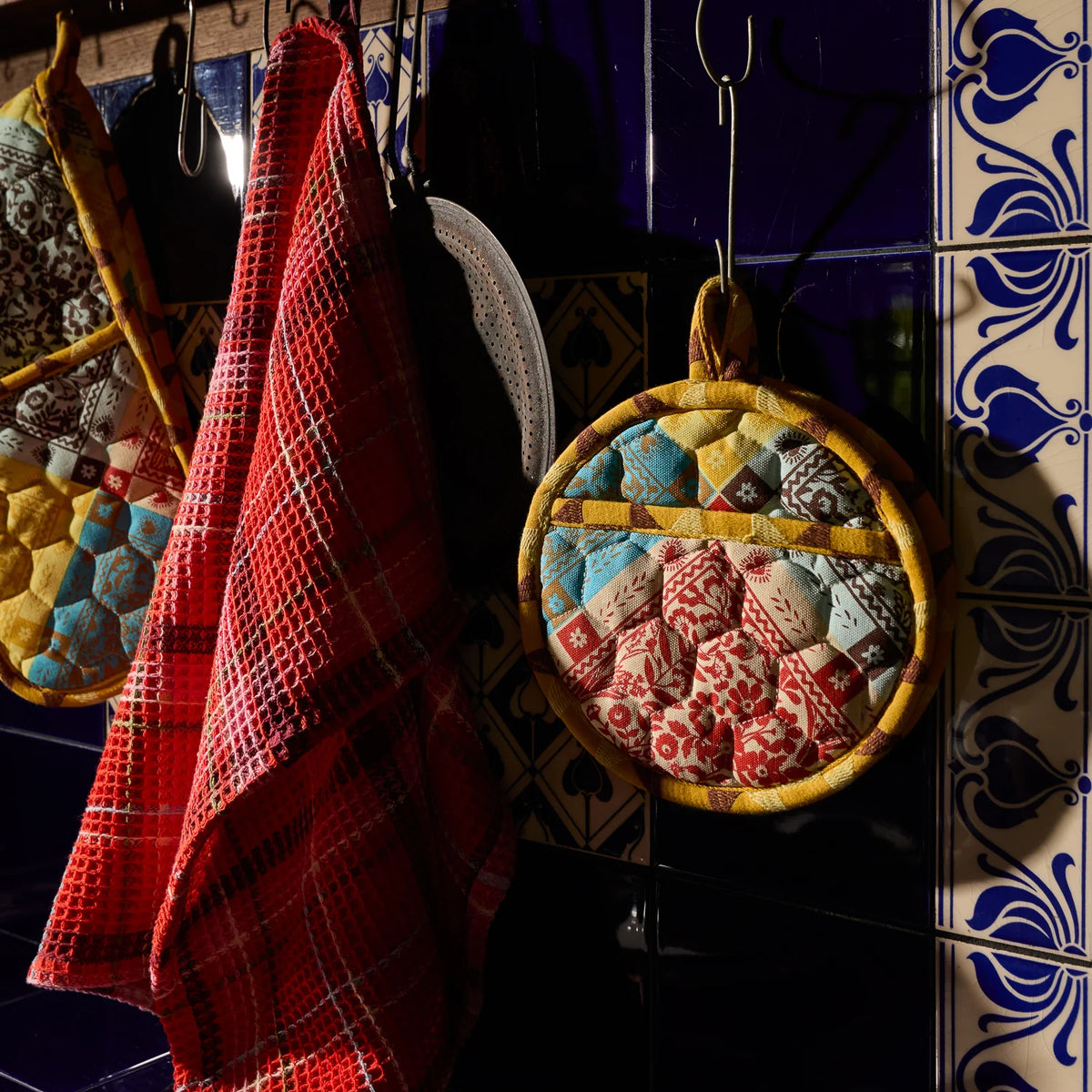 SAGE X CLARE Frances Waffle Tea Towel POPPY