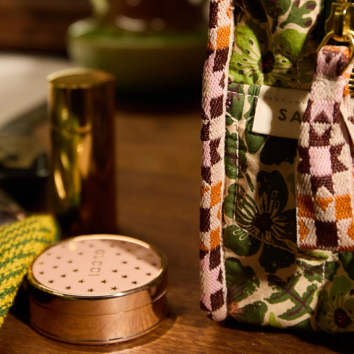 SAGE & CLARE Magnolia Vanity Bag CACTUS GREEN