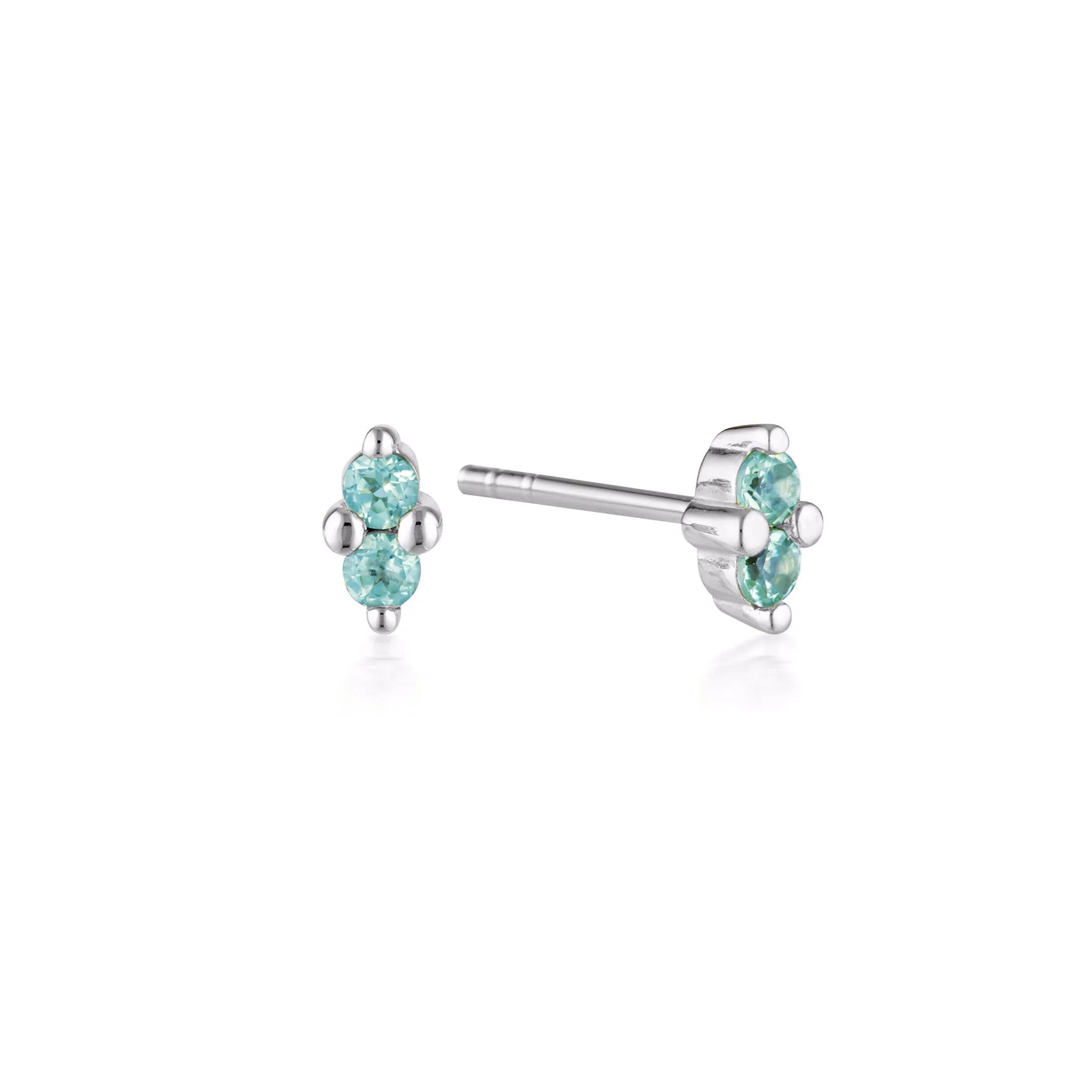 LINDA TAHIJA Birthstone Stud BLUE TOPAZ SILVER