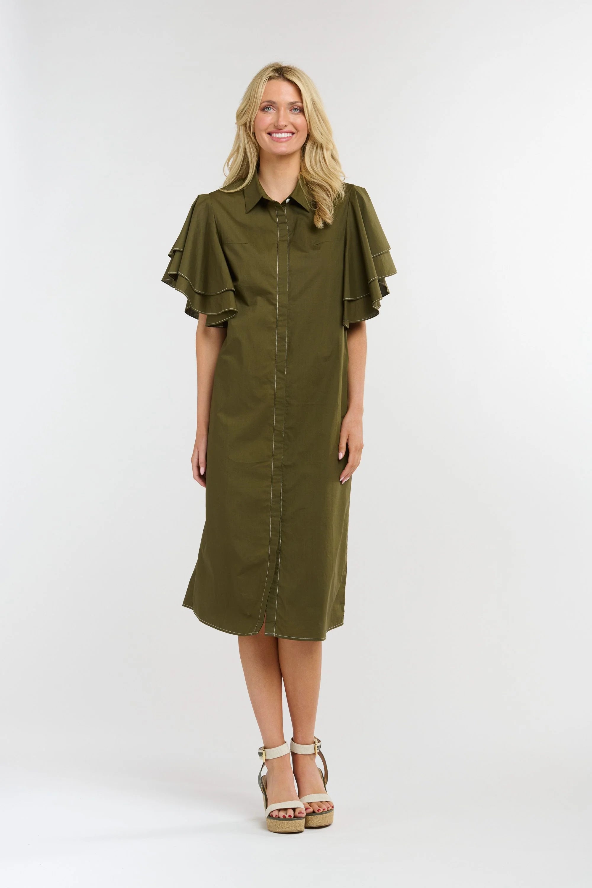 365 DAYS Lainie Flutter Dress KHAKI