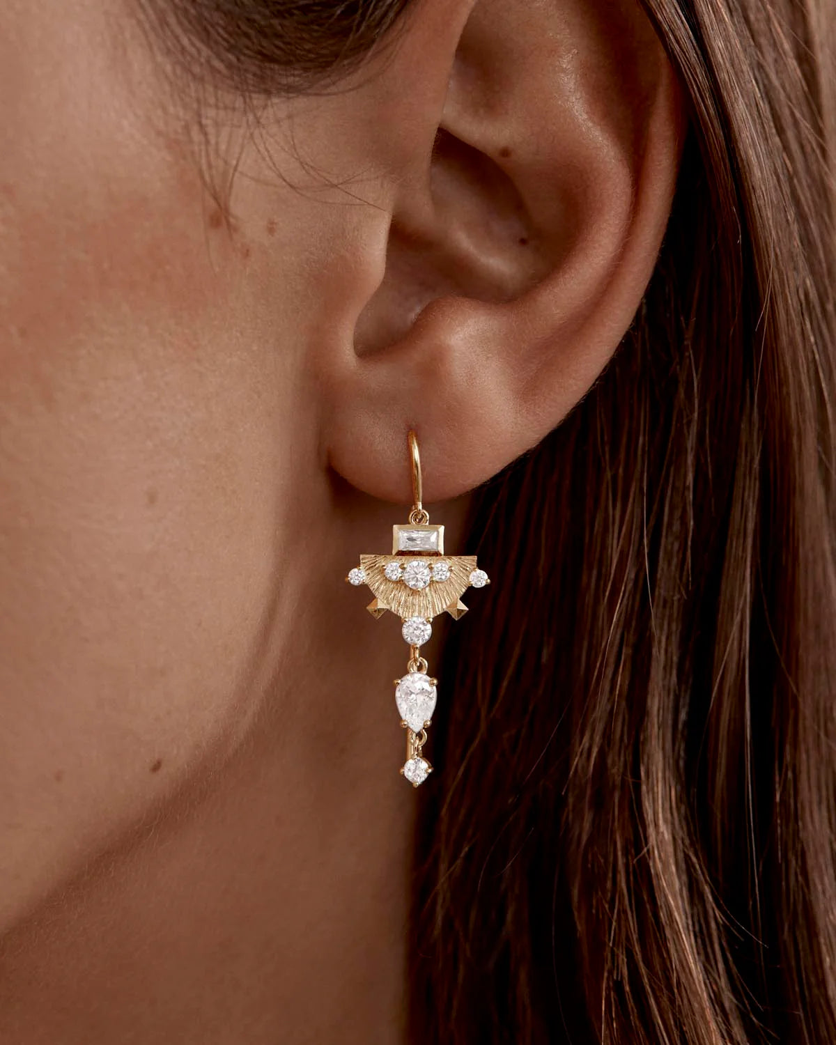 By Charlotte Lotus Rain Thread Earrings GOLD
