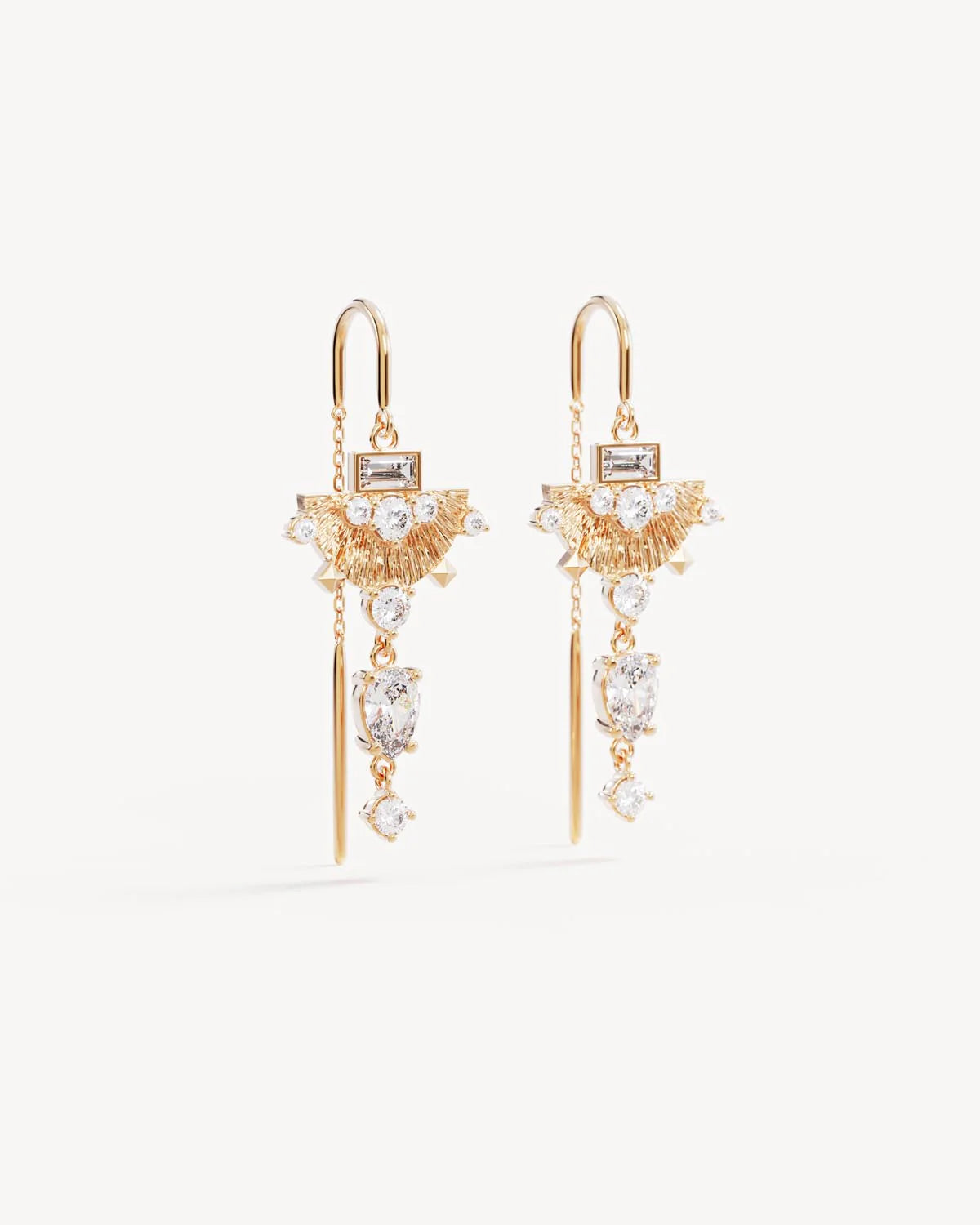 By Charlotte Lotus Rain Thread Earrings GOLD