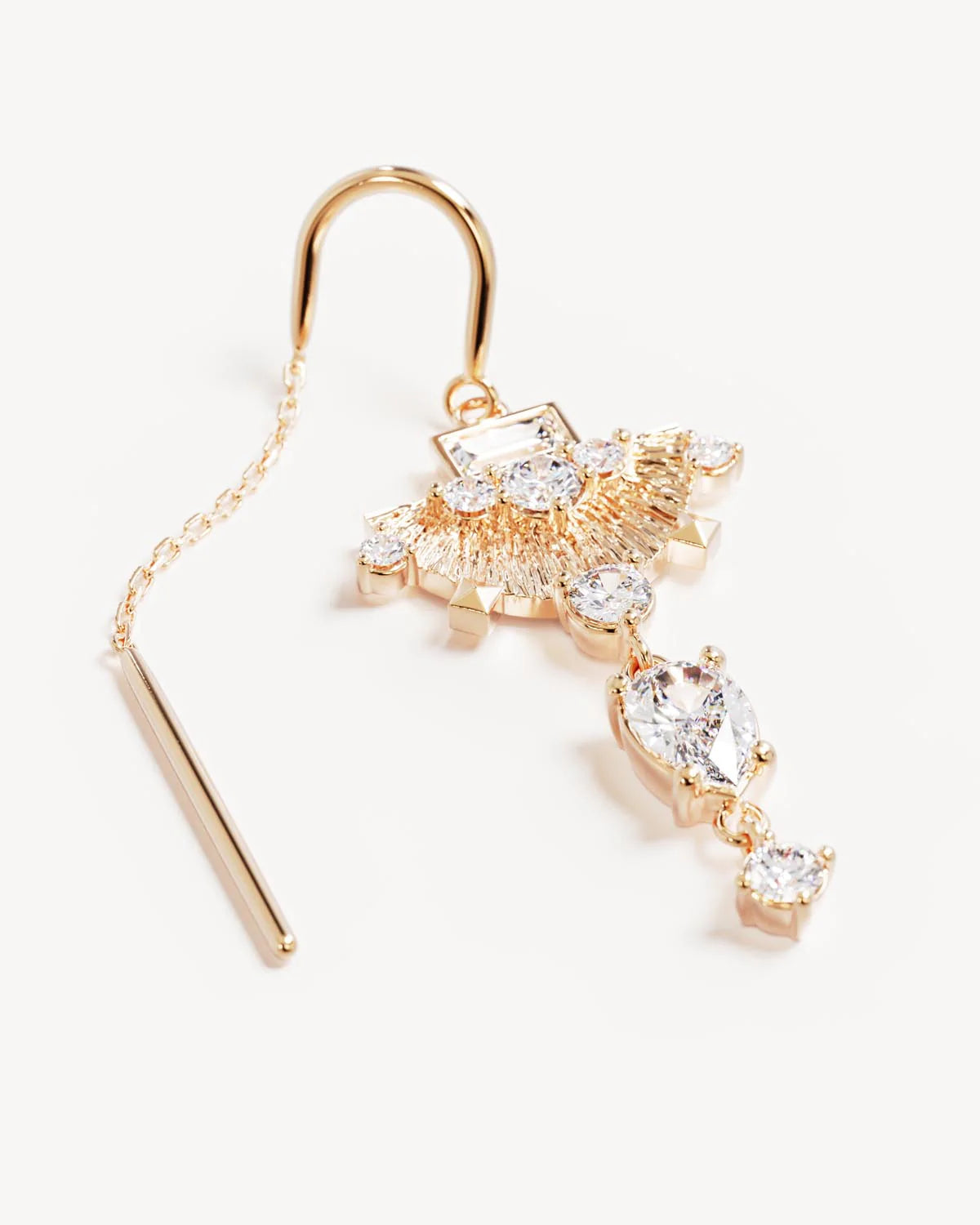 By Charlotte Lotus Rain Thread Earrings GOLD