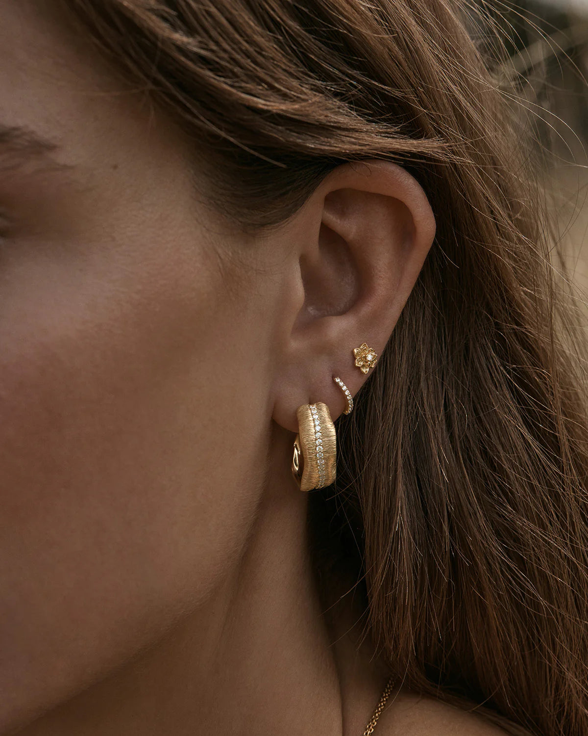 By Charlotte Bloom With You Lotus Studs GOLD