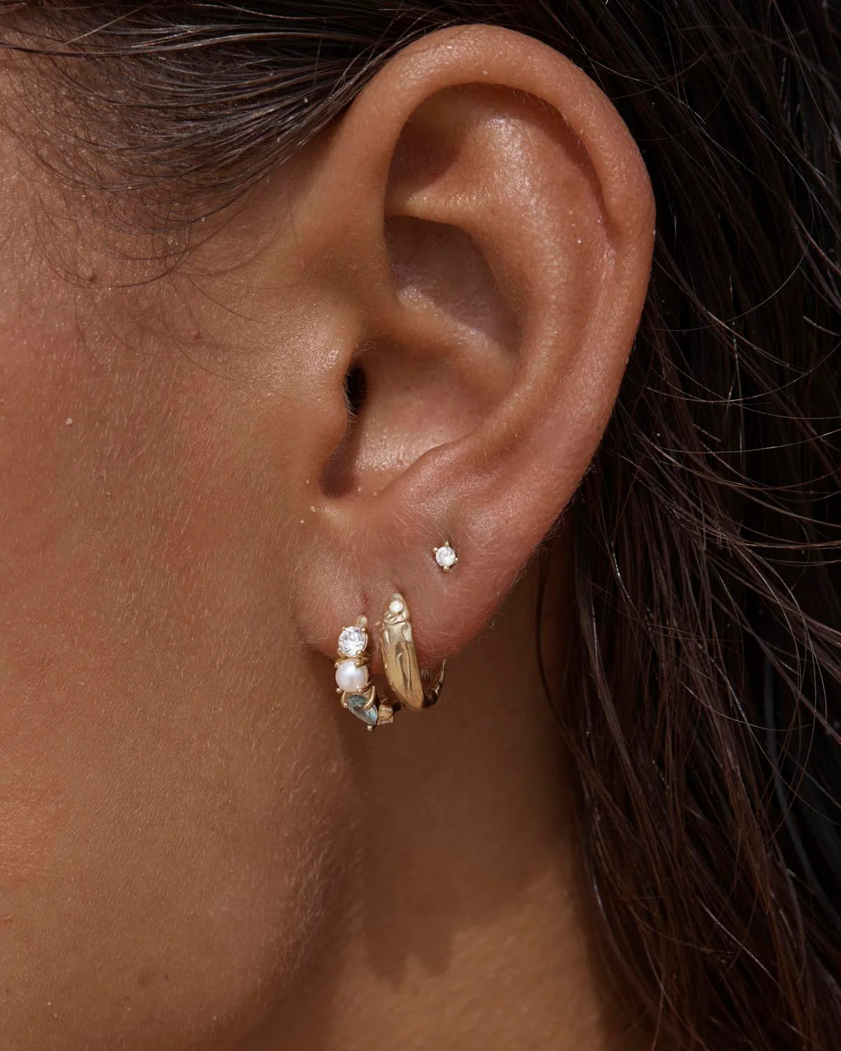 By Charlotte Breathe In Stillness Hoops GOLD
