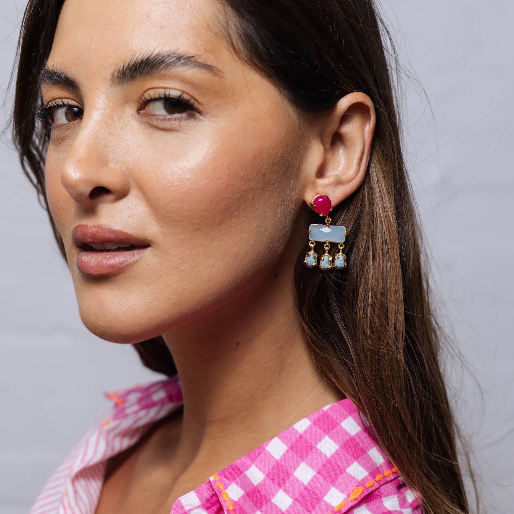 Penny Earring PINK+BLUE