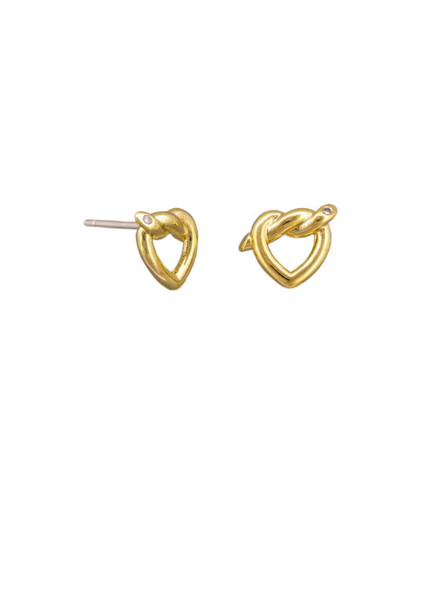 TT24 Knotted Heart Studs GOLD