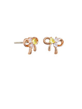 Tiger Tree Rose Gold Crystal Bow Studs