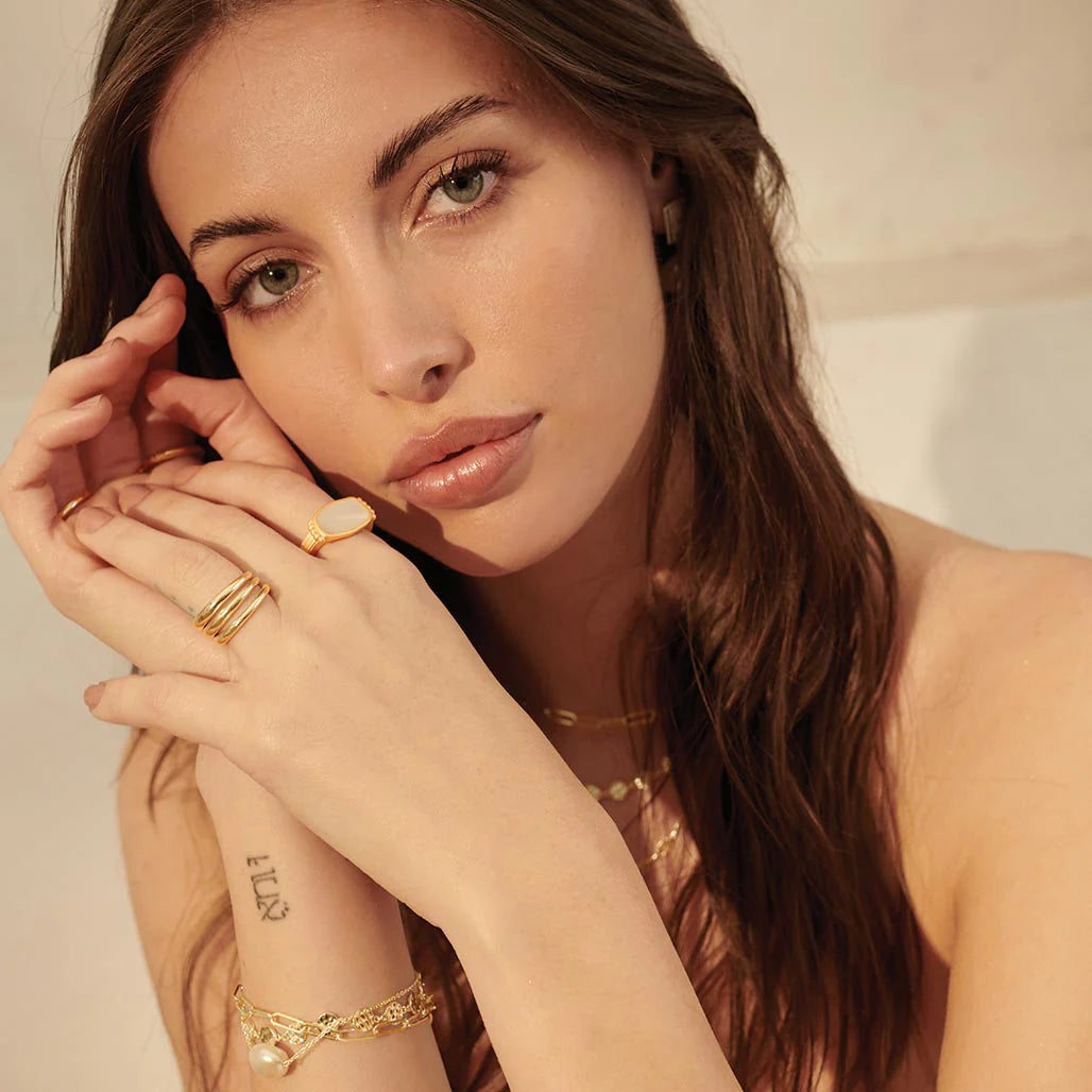 MURKANI Aphrodite Goddess Pearl Ring  GOLD