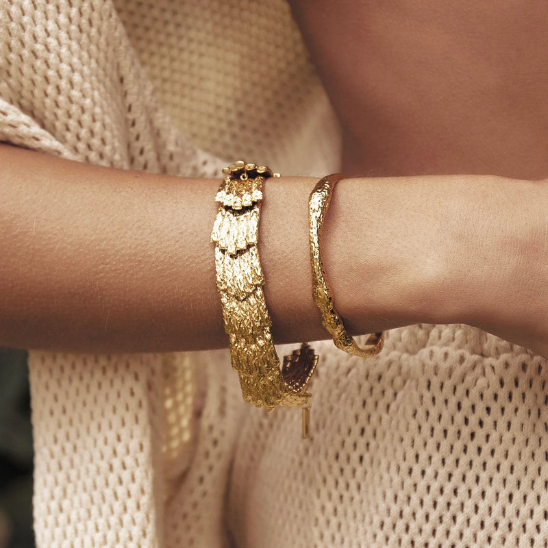 AOE Jayde Gold Cuff Bracelet