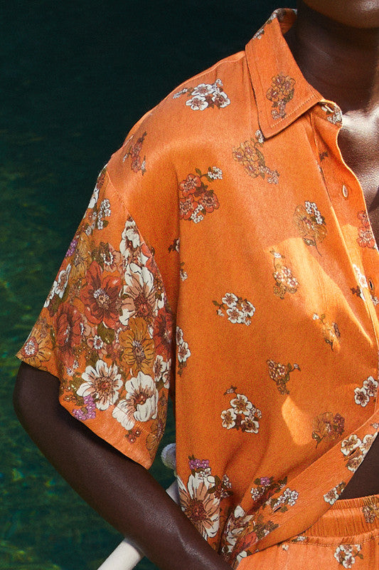 BOHEMIAN TRADERS Freesia Floral Shirt MARIGOLD