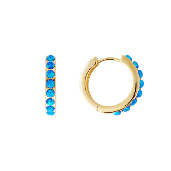 FAIRLEY Crystal Midi Hoops INDIGO OPAL