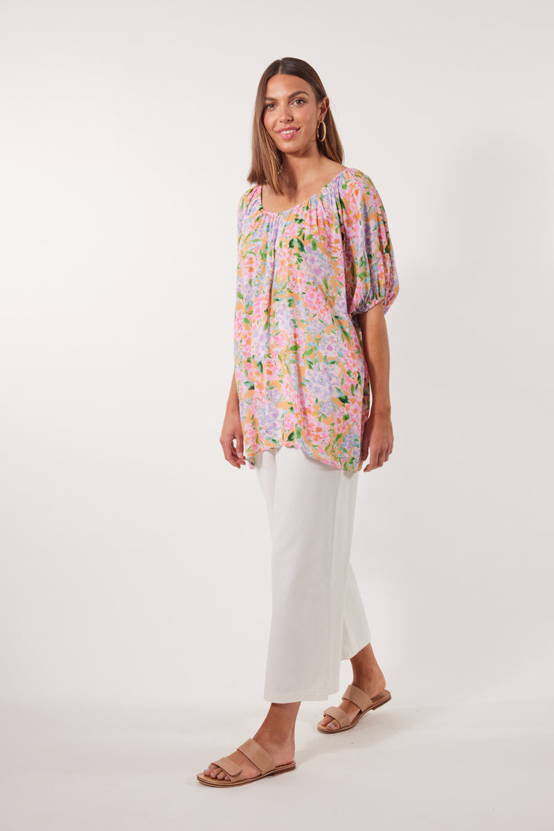 ISLE23 Botanical Relax Top ONE SIZE - SUNSET HYDRANGEA