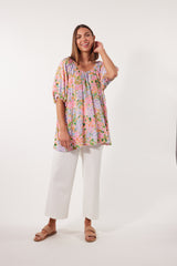 ISLE23 Botanical Relax Top ONE SIZE - SUNSET HYDRANGEA