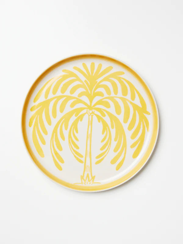 JONES & CO Del Sol Plate PALM MUSTARD