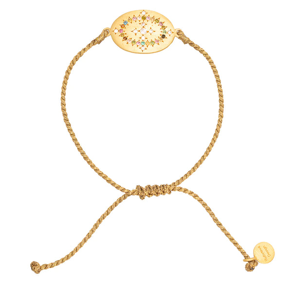 RT23 Cleopatra Gold String Bracelet MULTI TOURMALINE
