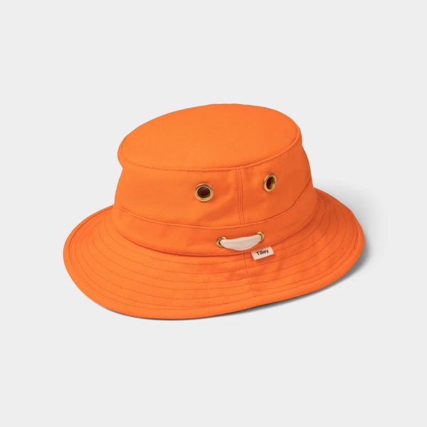 Orange bucket shop hat with eyes