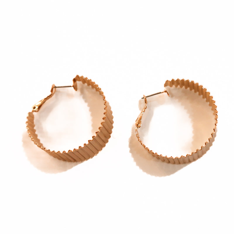 Espial Etched Maxi Hoop Earrings GOLD
