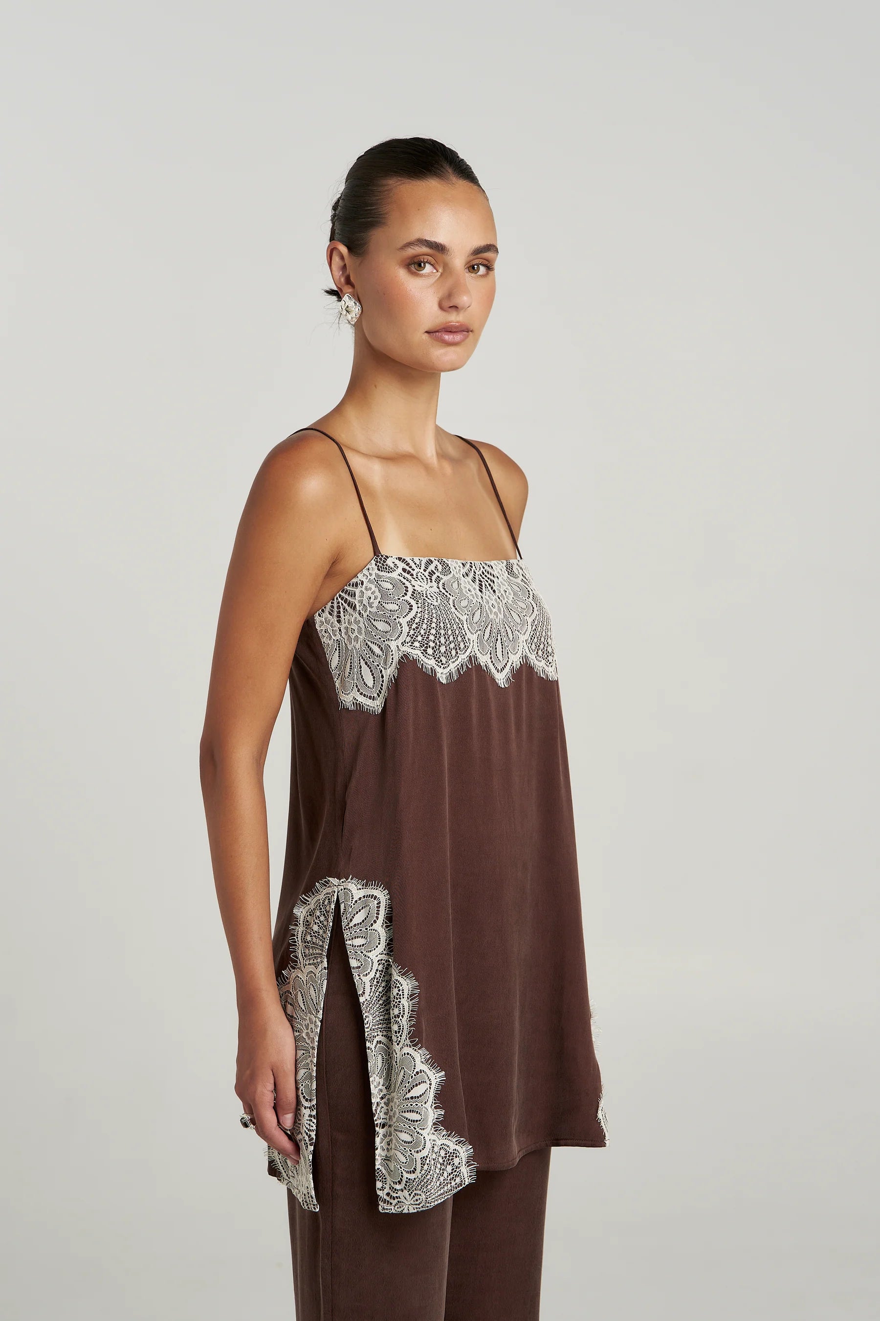 SUMMI SUMMI Florence Shift Top ESPRESSO