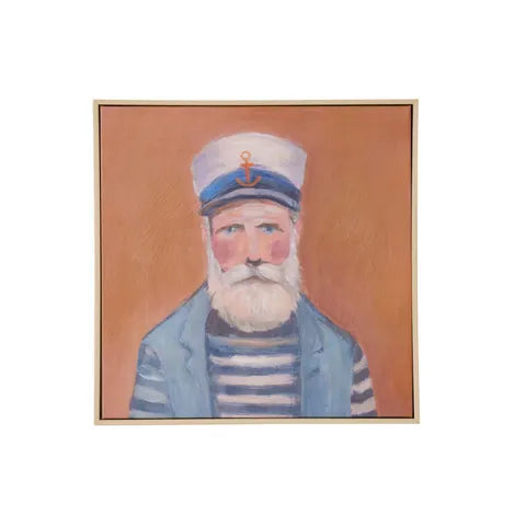 SKIPPER Natural Frame Oil Print 40 x 40cm