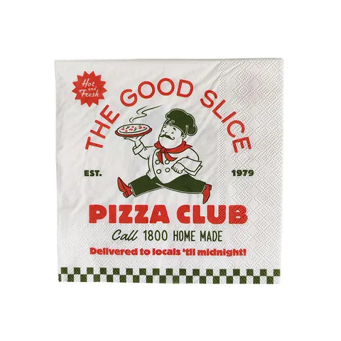 PIZZA CLUB Cocktail Napkins 20pk