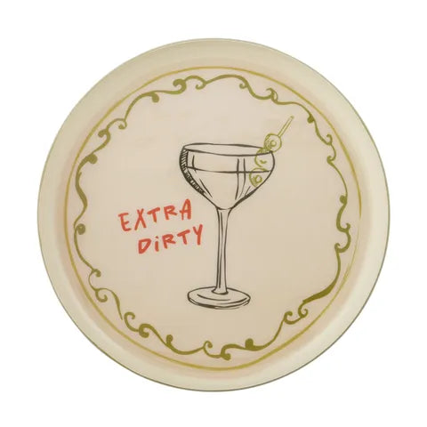 Dirty Martini Metal Tray IVORY 32cm x 4cm