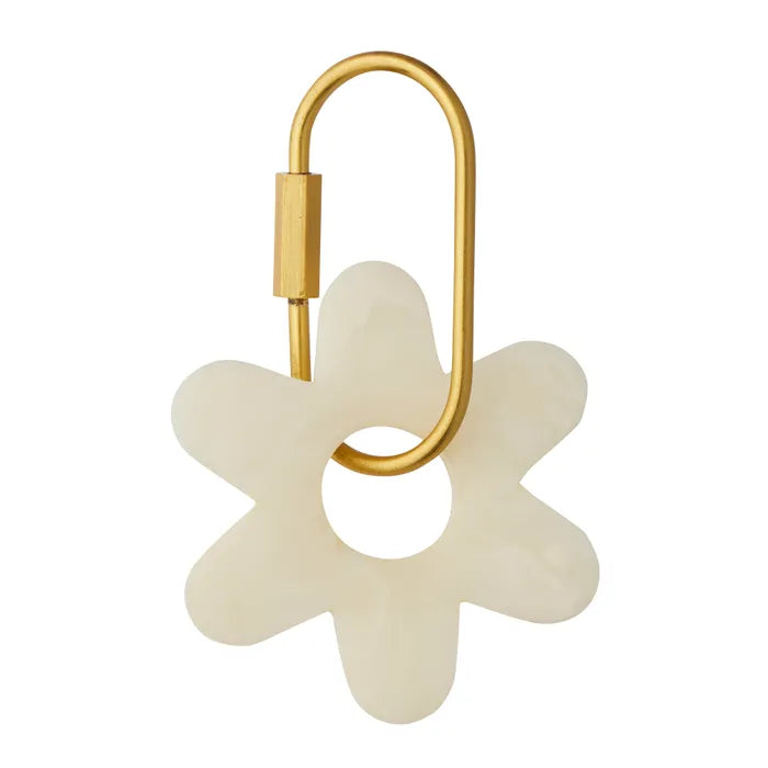 Resin Flower Key Ring IVORY