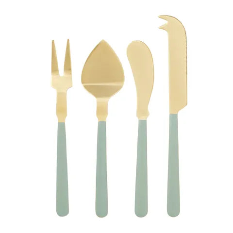AGEN Cheese Knives Set 4 GOLD/MINT