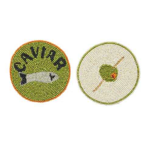 CAVIAR & OLIVE Beaded Coasters Set 2