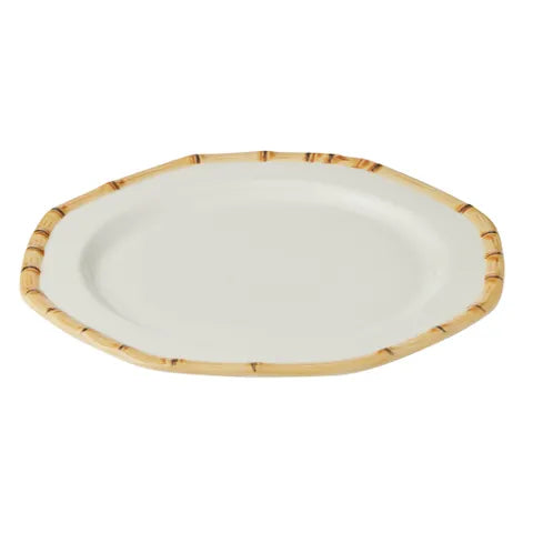 Bamboo Ceramic Platter WHITE