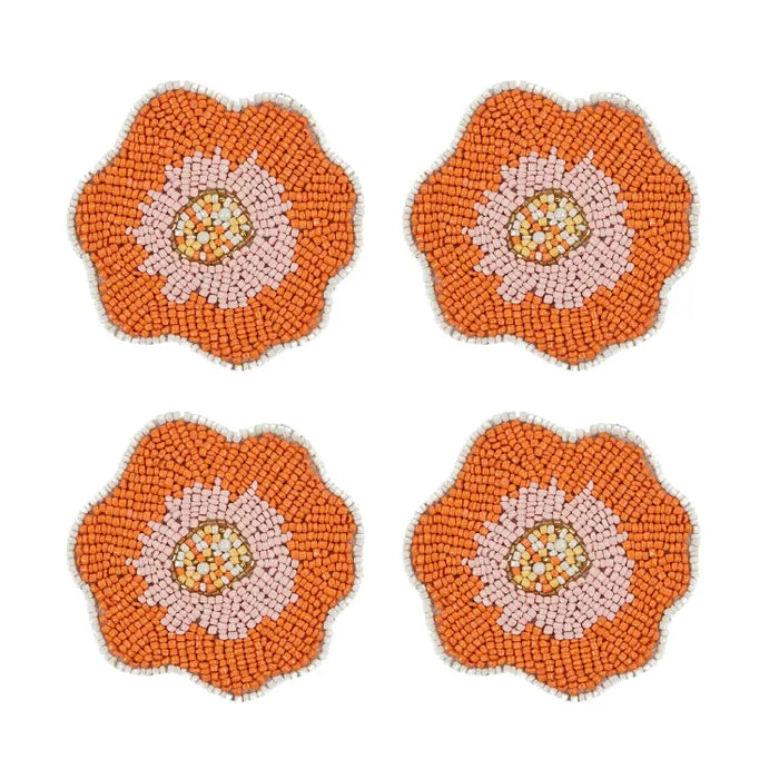 Flora Beaded Coasters Set4
