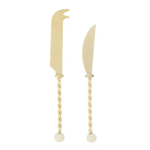 AMALIA Resin Cheese Knives SET 2 CREAM