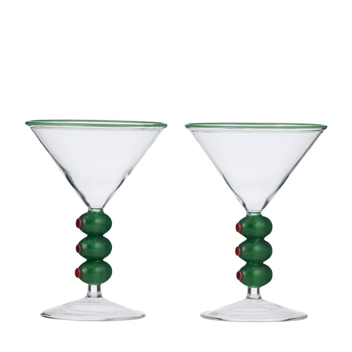 Olive Cocktail Glasses S/2