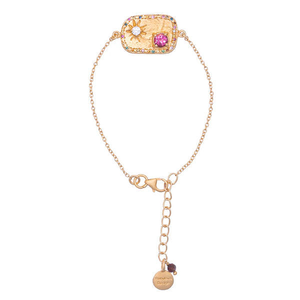 Ruby Teva Gold Fez Bracelet PINK TOURMALINE