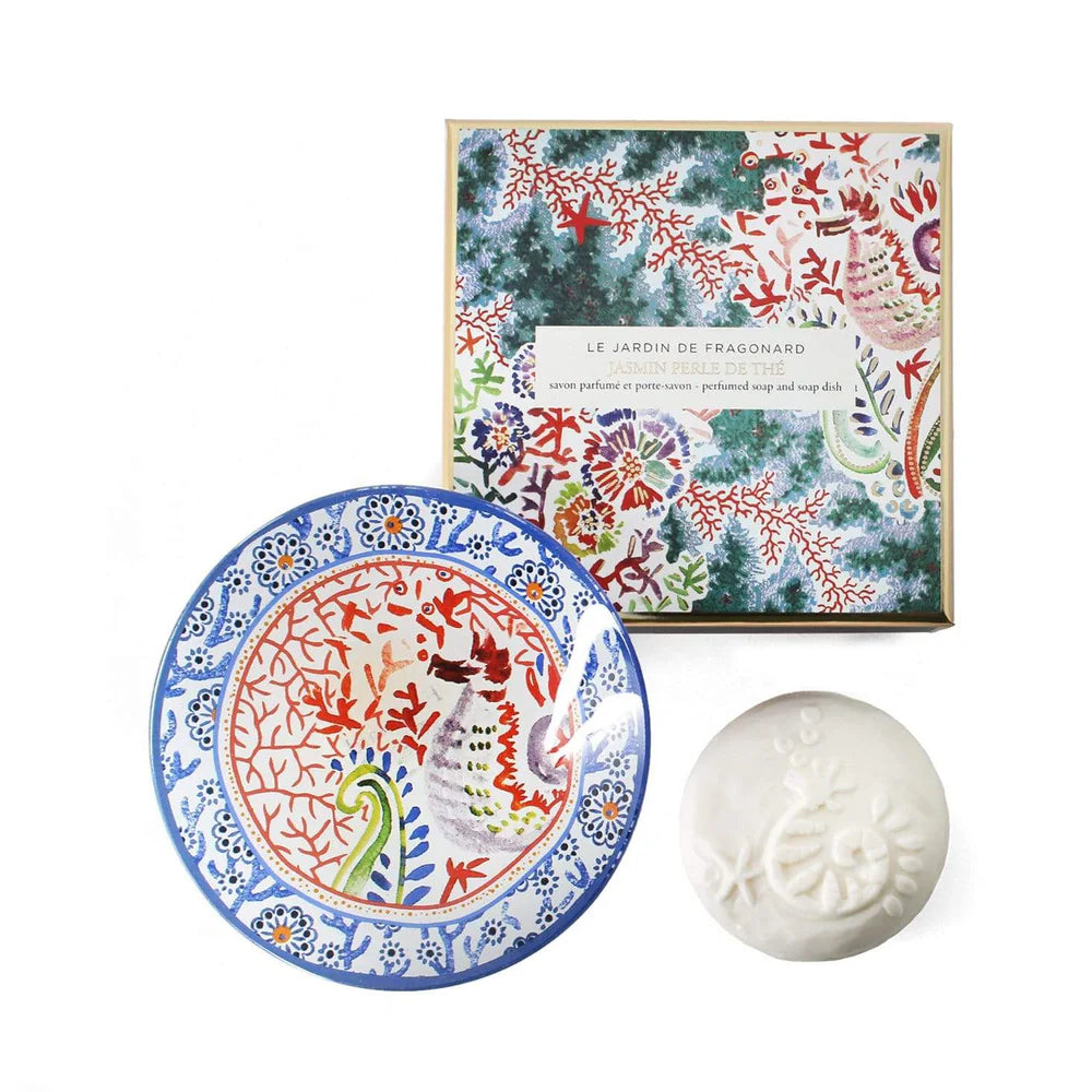 FRAGONARD Soap & Dish Set Jasmine Perele De The