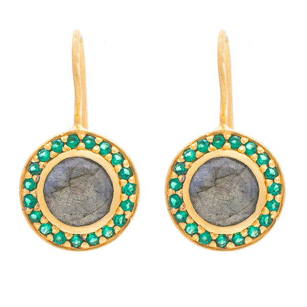 Ruby Teva Franka Gold Earrings LABRADORITE