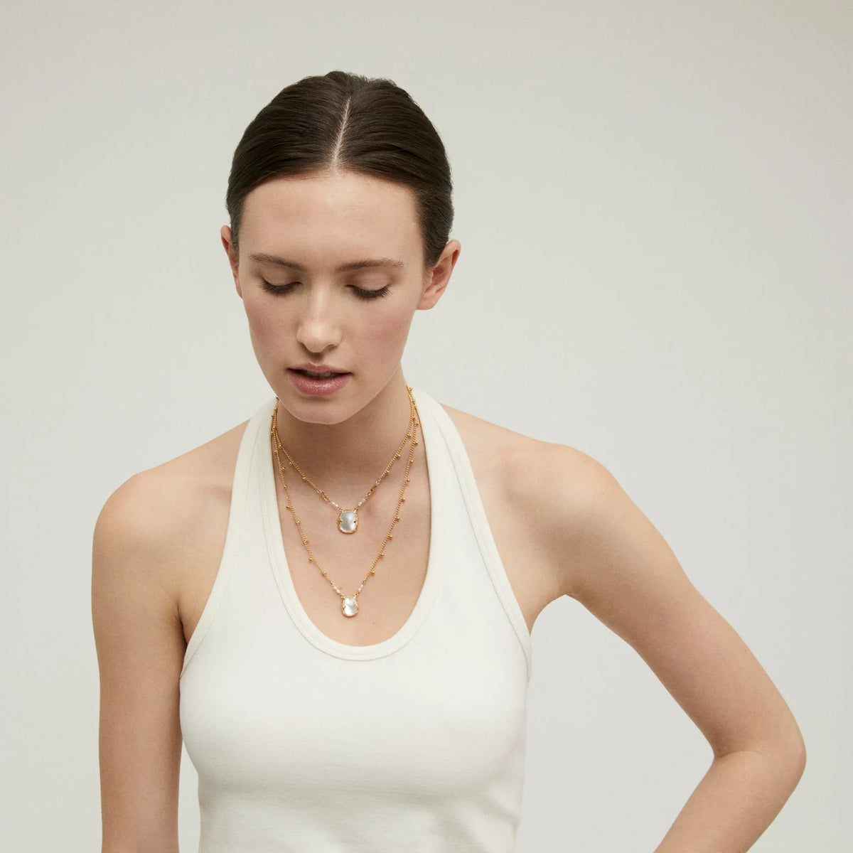 GAS BIJOUX Scapulaire Necklace PEARLS