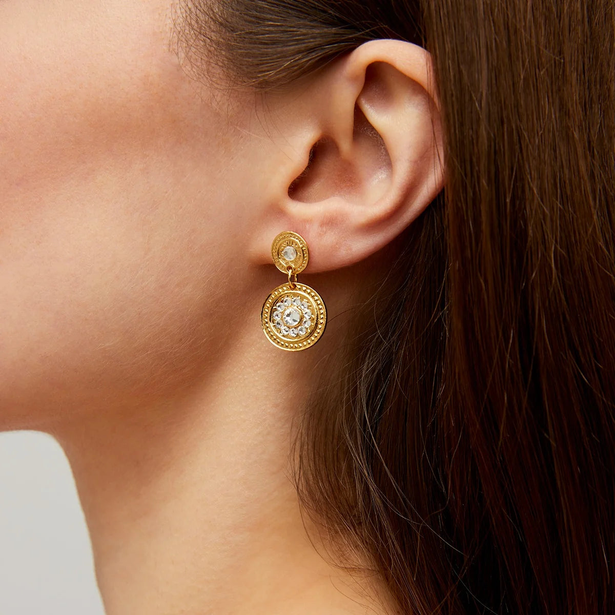 GAS BIJOUX Sequin Earrings CRYSTAL