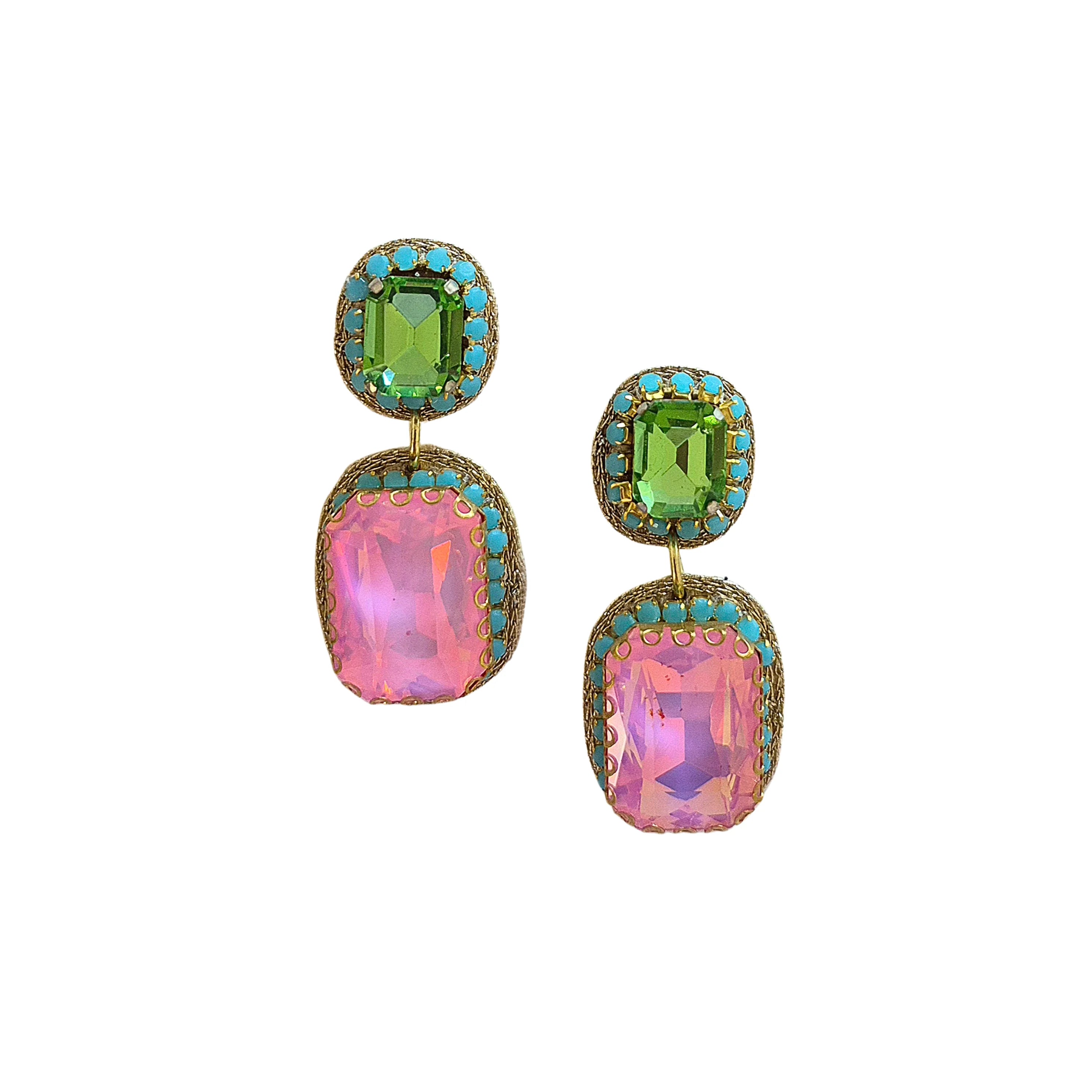 Georgie Earring GREEN/PINK