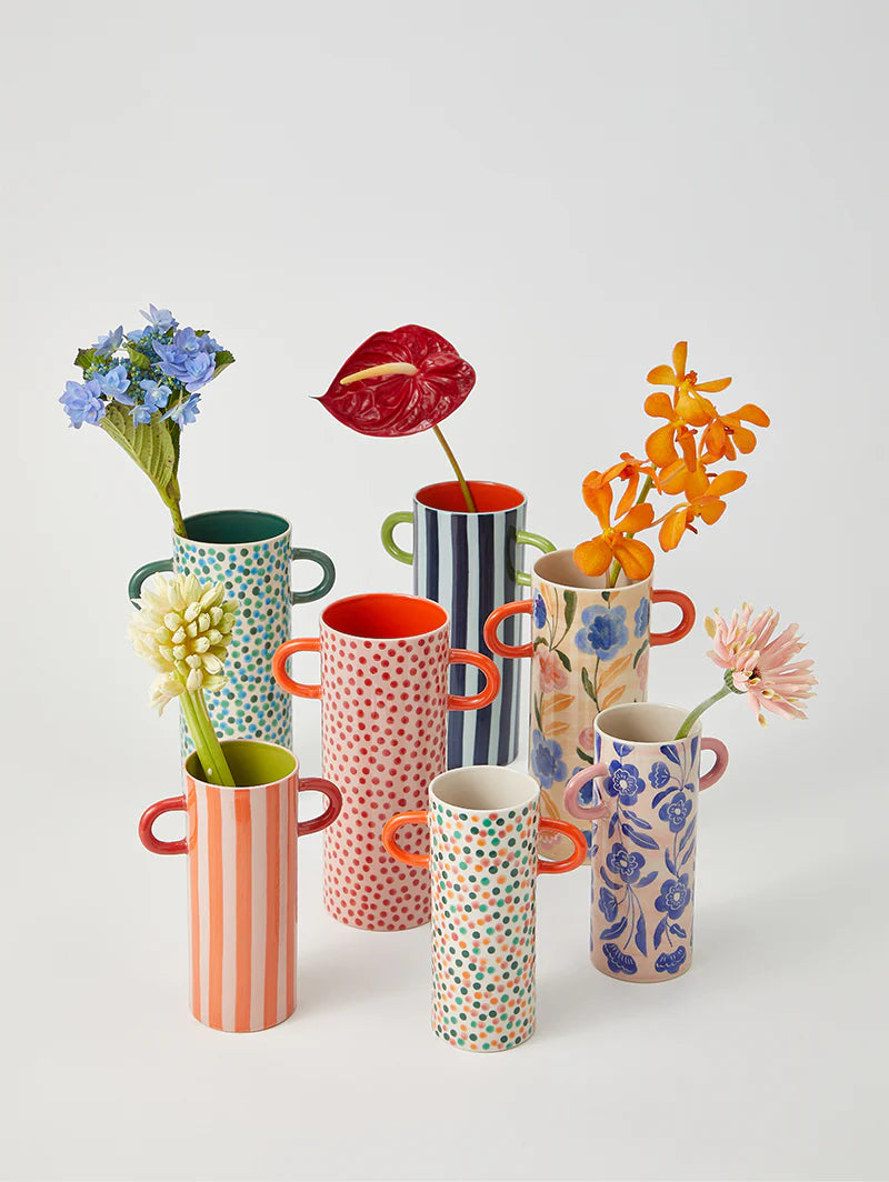 JONES & CO Griffe Blue Floral Bud Vase