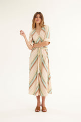 SUMMERY Imana Button Dress OCEAN WAVE