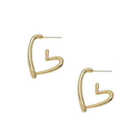 SUN Little Heart Hoop Earrings GOLD